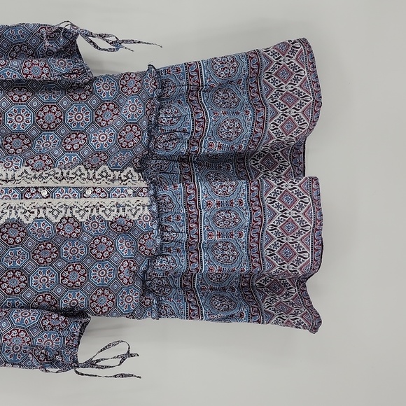 Sundance Blue Patern Drop Waist Tunic Dress Size XS - Picture 3 of 8